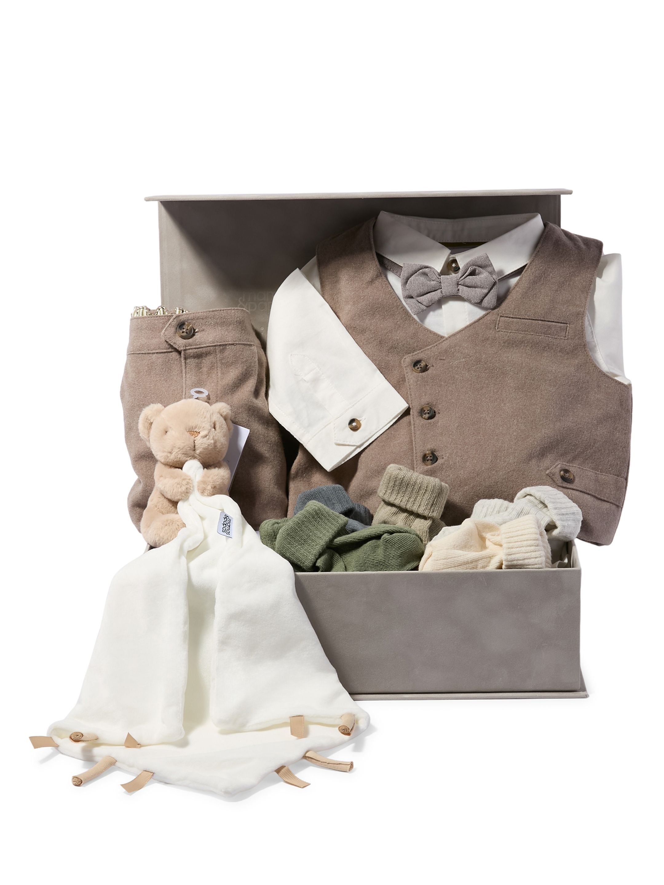 4-Piece Suit Baby Gift Set with Socks & Bear Comforter image number 1